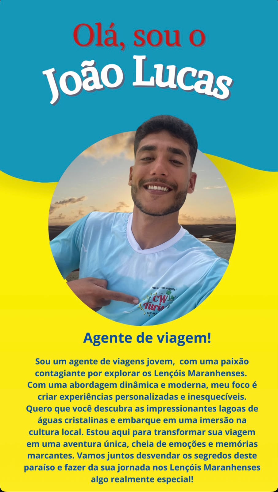 João Lucas, agente de viagem da CW Turismo